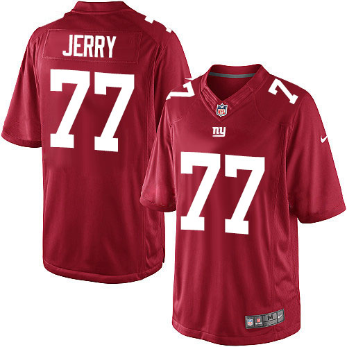 Men's Limited John Jerry Nike Jersey Red Alternate - #77 NFL New York Giants